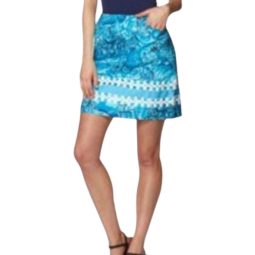 Lilly Pulitzer Dark N Stormy Goslings Rum Roslyn Skirt Size 4